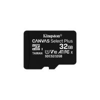 Kingston 32GB microSDHC Canvas Select Plus 100R A1 C10 Card + Adapter