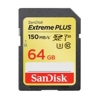 SanDisk Extreme Plus SDXC Card 64GB, 150MB/s V30 UHS-I U3