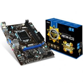 MSI H81M-E33 DDR3 1600MHz S+V+GL 1150p (mATX)